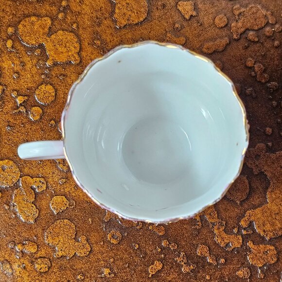 Antique Germany China "Forget Me Not" Pink Porcelain Teacup Saucer Demitasse - Picture 8 of 13